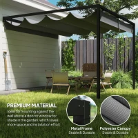 Outsunny 3 x 3 m Pergola, with Sliding Canopy - Grey(m-5)