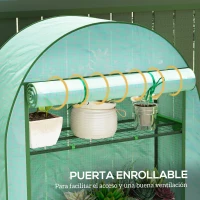 Outsunny Invernadero de Exterior con 4 Estantes Puerta Enrollable Cubierta de PE y Marco de Acero 105x45x160 cm Verde(m-6)