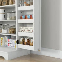 HOMCOM Armário de Cozinha com 2 Portas e 16 Prateleiras Despensa Rústica com Prateleiras Ajustáveis 60x40x104 cm Creme(m-9)