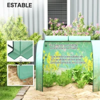 Outsunny Invernadero Pequeño Invernadero de Jardín para Cultivo de Plantas con 4 Ventanas Enrollables 395x100x80 cm Verde(m-5)
