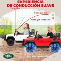 AIYAPLAY Coche Eléctrico para Niños con Licencia Land Rover 12V Control Remoto Sistema de Suspensión USB MP3 Faros Blanco(m-6)