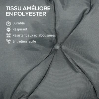 Outsunny Coussin de banc matelas assise dossier pour banc de jardin coussin balancelle canapé 3 places grand confort 150 x 98 x 8 cm gris(m-4)