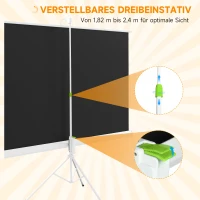 HOMCOM Beamer Leinwand mit Stativ 186 x 105 cm 84 Zoll 16:9 HD 4K Rollo-Leinwand(m-6)