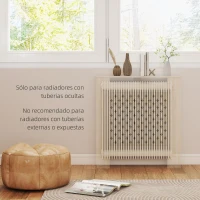 HOMCOM Cubreradiador de MDF Cubierta para Radiador para Salón Dormitorio Pasillo 78x19x82 cm Roble(m-8)