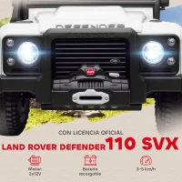 AIYAPLAY Coche Eléctrico para Niños con Licencia Land Rover 12V Control Remoto Sistema de Suspensión USB MP3 Faros Blanco(m-4)