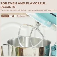 HOMCOM 1300W Kitchen Stand Mixer, with Accessories - Blue(m-5)