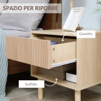 HOMCOM Comodino Moderno con Cassetto e Ripiano Aperto in Truciolato, 47x47x50 cm, Color Legno(m-5)