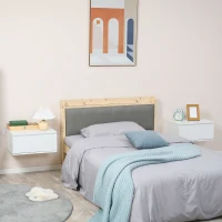 Homcom Set 2 Noptiere Suspendate – Sertar Alb, MDF & PAL(m-9)