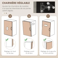 HOMCOM Buffet cuisine, meuble cuisine rangement haut, meuble de rangement avec plan de travail, 3 portes vitrées, 2 niches et étagères réglables, 80 x 37 x 183 cm, noir chêne(m-5)