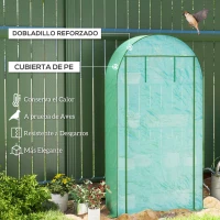 Outsunny Invernadero de Exterior con 4 Estantes Puerta Enrollable Cubierta de PE y Marco de Acero 105x45x160 cm Verde(m-4)