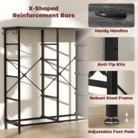 HOMCOM Chest of Ten Fabric Drawers - Black(m-7)