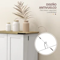 HOMCOM Armario Despensa Cocina con 2 Puertas 16 Estantes y Estantes Ajustables para Comedor Salón 60x40x104 cm Crema(m-6)