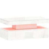 HOMCOM LED Coffee Table with Storage - High Gloss White(m-1)