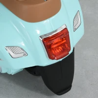 HOMCOM VESPA elektrische motorfiets kindermotorfiets elektrisch voertuig 18-36 maanden 3 km/h LED licht geluid PP-kunststof metaal groen 66.5 x 38 x 52 cm(m-13)