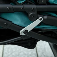 PawHut Carrito para Perros, plegable, Protección solar, Ventanas de malla, Cesta de almacenamiento, Verde oscuro, 111x58x107 cm(m-9)