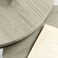 HOMCOM Beistelltische 3er Set Satztisch stapelbar Couchtisch Sofatisch Kaffeetisch 3 Größen Industrial Design Metall Schwarz+Braun(m-9)