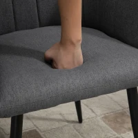 HOMCOM set 2 scaune capitonate, 62x56x76 cm, gri inchis(m-11)