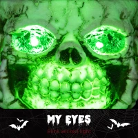 HOMCOM 14cm 5.5" Skeleton Candy Bowl Outdoor Halloween Decoration, Halloween Prop with Sound Activated, Light Up Eyes, Sound Effects for Haunted House(m-5)