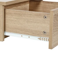 HOMCOM 2 Mesitas de Noche Flotantes Juego de 2 Mesillas de Noche con Cajón para Dormitorio Habitación 43x36,5x30,5 cm Natural(m-8)