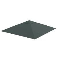 Outsunny partytentdak, vervangend dak voor partytent, partytentafdekking, polyester bescherming tegen de zon, donkergrijs 3 x 3 m(m-11)