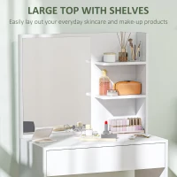 HOMCOM Dressing Table with Mirror and Storage - White(m-5)