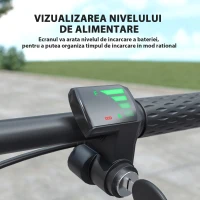 HOMCOM Trotinetă Electrică cu Afisaj pentru Baterie, Lumini, Înălțime Reglabilă și Anvelope Mari din Cauciuc, 42x94x105-108 cm, Negru(m-6)