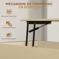 HOMCOM Table basse avec plateau relevable, table de salon avec compartiment caché et étagère ouverte, 95x40x59cm, bois naturel(m-5)