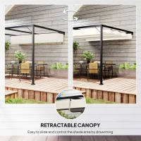 Outsunny 3 x 3 m Pergola, with Sliding Canopy - Cream White(m-4)