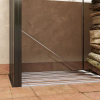 Outsunny Leñera con Estructura de Acero Galvanizado y Base elevada 240x86x160 cm Negro(m-4)