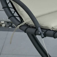 Outsunny Sezlong Suspendat Relax Șezlong de Lux cu Acoperis, Gri(m-9)