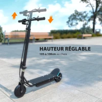 HOMCOM Tottinette électrique pliable 150W pour enfant de 7 à 14 ans hauteur guidon 14 Km/h max. noir(m-7)