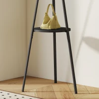HOMCOM Garderobenständer Kleiderständer mit Ablage und 8 Haken Jackenständer Moderner Garderobe für Kleidung Hut Tasche, Wohnzimmer, Schwarz(m-8)