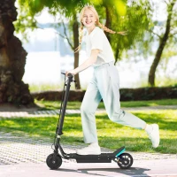 HOMCOM Trotinetă Electrică cu Afisaj pentru Baterie, Lumini, Înălțime Reglabilă și Anvelope Mari din Cauciuc, 42x94x105-108 cm, Negru(m-2)