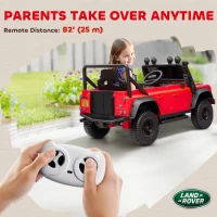 AIYAPLAY Voiture Électrique pour Enfants 3-5 Ans Land Rover Officiel 12V avec Télécommande, Suspensions, Lumières LED, Rouge(m-3)
