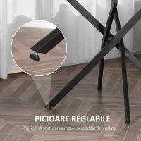 HOMCOM Masa Rotunda 80×80×75 cm – Sticla Eleganta & Picioare Metal(m-6)