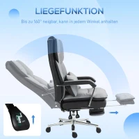 HOMCOM Ergonomische Verstelbare Bureaustoel, 63x71x123-129cm, Lichtgrijs/Zwart(m-6)