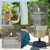 Outsunny Copertura per Ombrellone 3x3 m Impermeabile, Custodia Copri Ombrellone a Sbalzo con Cerniera e Laccio, Beige(m-6)