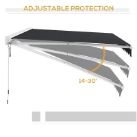 Outsunny Elektrische Markies, Uitschuifbare 4x3m met Afstandsbediening, Grijs(m-8)