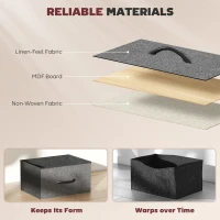 HOMCOM Chest of Five Fabric Drawers - Charcoal Grey(m-6)