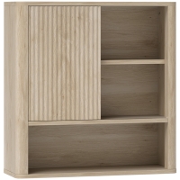 HOMCOM Armario de Baño de Pared con Puerta Corredera 5 Compartimentos y Estantes Ajustables 60x20x62 cm Blanco