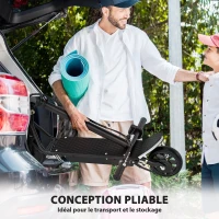 HOMCOM Tottinette électrique pliable 150W pour enfant de 7 à 14 ans hauteur guidon 14 Km/h max. noir(m-8)