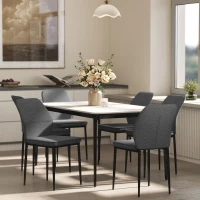 HOMCOM Conjunto de 2 Sillas de Comedor con Tapizado de Terciopelo Sintético Respaldo Curvo y Patas de Acero 45x57x86 cm Gris(m-2)