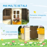 Outsunny Casa de Joaca din Lemn pentru Copii 3-7 ani(m-7)