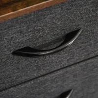 HOMCOM Mobile Cassettiera Multiuso con 3 Cassetti Pieghevoli in Tessuto, Arredamento Soggiorno e Camera, 80x29x71cm, Grigio Scuro(m-9)