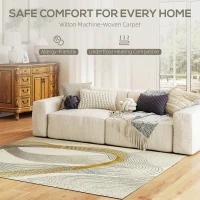 HOMCOM Modern Area Rug, Machine Washable Rug, Allergy-Friendly Floor Carpet for Living Room, Bedroom, Dining Room, Home Office, 170 x 120 cm, Cream White(m-4)