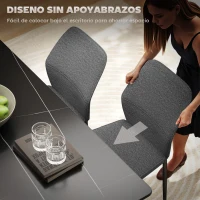 HOMCOM Conjunto de 2 Sillas de Comedor con Tapizado de Terciopelo Sintético Respaldo Curvo y Patas de Acero 45x57x86 cm Gris(m-7)