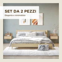 HOMCOM Set 2 Comodini Sospesi in Truciolato con Montaggio a Parete per Camera da Letto e Soggiorno, 43x36.5x30.5 cm(m-4)