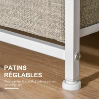 HOMCOM Meuble de rangement chiffonnier moderne 3 tiroirs en tissu, cadre en acier et MDF, 45 x 30 x 71 cm, gris(m-6)