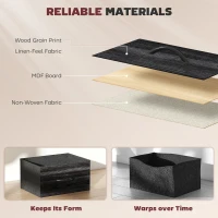 HOMCOM Chest of Four Fabric Drawers - Black(m-6)