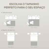 HOMCOM Tapete Sala de Estar 170x120 cm Tapete Lavável na Máquina de Lavar Pelo Curto Estilo Moderno Cinzento Escuro(m-7)